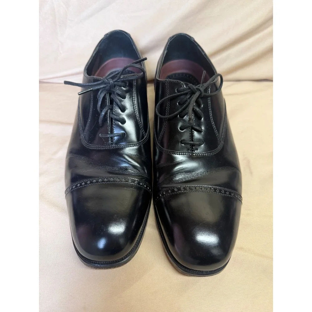 Florsheim Mens Black Geniune Leather Cap Toe Oxford Dress Shoes Size 9 D